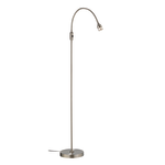 Adesso Prospect LED Gooseneck Floor Lamp, 56inH, Satin Shade, Satin Base