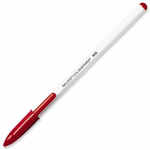 SKILCRAFT Ballpoint Pens, Medium Point, White Barrel, Red Ink, Pack Of 12