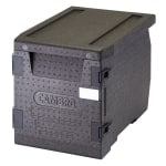 Cambro Cam GoBox GN 1/1 4in Deep Front Loading Food Transporter, 18-3/4inH x 17-5/16inW x 25-1/4inD, Black