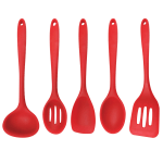 Better Houseware 5-Piece Silicone Cooking Utensils, Red