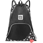 Mobile Dog Gear Dogssentials Drawstring Cinch Sack, 19inH x 1/2inW x 14-1/2inD, Black/White Paw Print