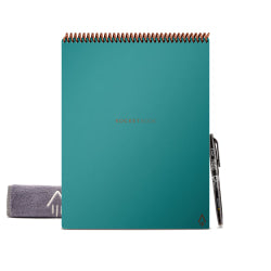 Rocketbook Flip Smart Reusable Letter Size Notepad, 8-1/2in x 11in, 1 Subject, Dot-Grid and Line Ruled, 16 Sheets, Teal