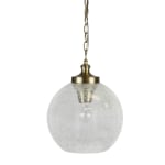 LumiSource Globe Contemporary Pendant Ceiling Lamp, 11-1/2inW, Clear Shade/Gold Base