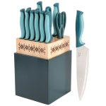 Spice by Tia Mowry Savory Saffron 14-Piece Cutlery Set, Teal