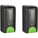 Alpine Industries 1200 mL Wall Mount Automatic Gel Hand Sanitizer Dispensers, Black, Pack Of 2 Dispensers