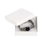 Partners Brand White Jewelry Boxes 3 1/2in x 3 1/2in x 1in, Case of 100