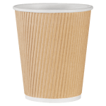 Genuine Joe Ripple Hot Cups, 8 Oz, Brown, Pack Of 25