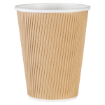 Genuine Joe Ripple Hot Cups, 12 Oz, Brown, Pack Of 500