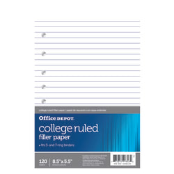 Mead Notebook Filler Paper, Wide-Ruled, 8in x 10 1/2in, 3-Hole Punched, White, Pack Of 200 Sheets