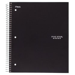 Office Depot Brand Wirebound Notebook, Perforated, 6in x 9 1/2in, 3 Subjects, College Ruled, 150 Sheets, Assorted Colors (No Color Choice)