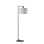 Adesso Devin Floor Lamp, 60-3/4inH, White Shade/Gray Base