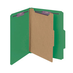 Smead Pressboard Classification Folder, 1 Divider, Letter Size, 100% Recycled, Green