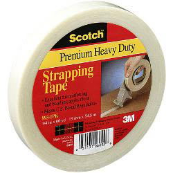 3M 893 Strapping Tape, 3/4in x 60 Yd., Clear, Case Of 12