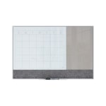 U Brands 3N1 Magnetic Glass Dry-Erase Monthly Calendar Board, 36in X 24in, White/Gray Surface, White Aluminum Frame, Actual Size 35in X 23in (3197U00-01)