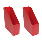 Romanoff Products Vertical Magazine Files, 11-1/2inH x 3-1/2inW x 9-1/2inD, Red, Pack Of 2 Files