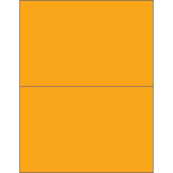 Tape Logic Permanent Labels, LL184OR, Rectangle, 8 1/2in x 5 1/2in, Fluorescent Orange, Case Of 200