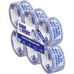 Tape Logic Security Tape, If Seal Has Been?, 2in x 110 Yd., Blue/White, Case Of 6