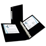 Avery Durable 3-Ring Binder, 1in Round Rings, Half Letter (5-1/2in x 8-1/2in), 45% Recycled, Black