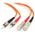 StarTech.com 1m Fiber Optic Cable - Multimode Duplex 62.5/125 - LSZH - ST /SC - OM1 - ST to SC Fiber Patch Cable - Connect fiber network devices for high-speed transfers with LSZH rated cable - 1m ST/SC Fiber Optic Cable