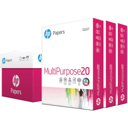 HP Papers Printer And Copier Inkjet Paper, Letter Size (8 1/2in x 11in), 1500 Sheets Total, 20 lb, 96  (U.S.) Brightness, White, 500 Sheets Per Ream, Case Of 3 Reams