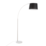 Lumisource March Floor Lamp, 74inH, Black Shade/White Marble/Nickel Base