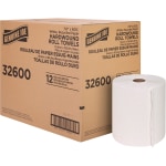 Genuine Joe Hardwound Roll Paper Towels - 7.80in x 600 ft - 2in Core - White - Paper - 12 / Carton