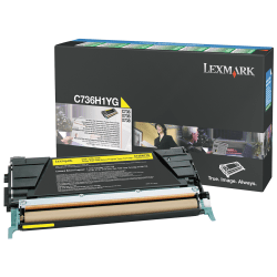 Lexmark C736H1YG High-Yield Yellow Return Toner Cartridge