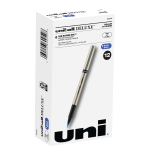 uni-ball Deluxe Rollerball Pens, Fine Point, 0.7 mm, Gold Barrel, Blue Ink, Pack Of 12