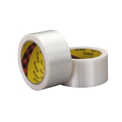 3M 8959 Bi-Directional Strapping Tape, 3/4in x 55 Yd., Clear, Case Of 6