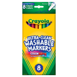 Crayola Washable Markers, Thin Line, Assorted Classic Colors, Box Of 12