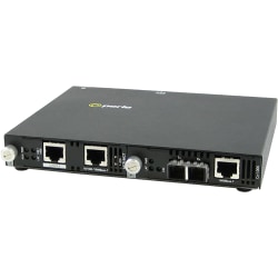 Perle SMI-1000-M2SC2 Media Converter - 1 x Network (RJ-45) - 2 x SC Ports - Management Port - 1000Base-LX, 10/100/1000Base-T - 1.24 Mile - Rail-mountable, Wall Mountable, Rack-mountable