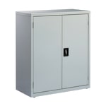 Lorell Fortress Series 18inD Steel Storage Cabinet, Fully Assembled, 3-Shelf, Light Gray