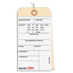 Prewired Manila Inventory Tags, 2-Part Carbonless, 0-499, Box Of 500