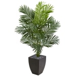 Nearly Natural Paradise Palm 66inH Artificial Tree With Planter, 66inH x 38inW x 26inD, Green/Black