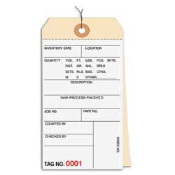 Prewired Manila Inventory Tags, 2-Part Carbonless, 1500-1999, Box Of 500