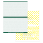 Medicaid-Compliant High-Security Perforated Laser Prescription Forms, 1/2-Sheet, 2-Up, 8-1/2in x 11in, Green, Pack Of 5,000 Sheets