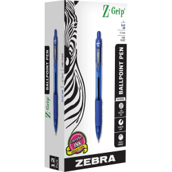 Zebra Pen Z-Grip Retractable Ballpoint Pens - 0.7 mm Pen Point Size - Retractable - Blue - 1 Dozen