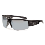 Ergodyne Skullerz Safety Glasses, Dagr, Black Frame, Silver Mirror Lens