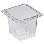 Cambro Camwear GN 1/6 Size 5in Colander Pans, Clear, Set Of 6 Pans