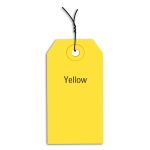 Partners Brand Prewired Color Shipping Tags, #4, 4 1/4in x 2 1/8in, Yellow, Box Of 1,000