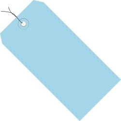 Partners Brand Prewired Color Shipping Tags, #5, 4 3/4in x 2 3/8in, Light Blue, Box Of 1,000