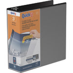 QuickFit View 3-Ring Binder, 3in Angle D-Rings, Black