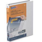 QuickFit View 3-Ring Binder, 1in Round Rings, 50% Recycled, White