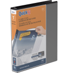 QuickFit View 3-Ring Binder, 1in Round Rings, Black