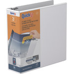 QuickFit View 3-Ring Binder, 3in Round Rings, White