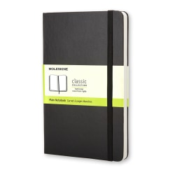 Moleskine Classic Hard Cover Notebook, 3-1/2in x 5-1/2in, Unruled, 192 Pages, Black