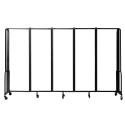 National Public Seating Room Divider, 3-Section, 72inH x 27inW x 210inD, Gray