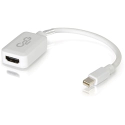 C2G Mini DisplayPort to HDMI Adapter - Mini DP to HDMI Adapter - DisplayPort 1.2 - White - M/F - Adapter - Mini DisplayPort male to HDMI female - 8 in - shielded - white