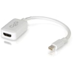 C2G Mini DisplayPort to HDMI Adapter - White - HDMI/Mini DisplayPort for Audio/Video Device - 8in - 1 x Mini DisplayPort Male Digital Audio/Video - 1 x HDMI Female Digital Audio/Video - White