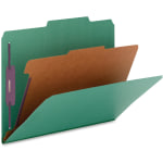 Nature Saver 1-Divider Color Classification Folders, Legal Size, Green, Box Of 10